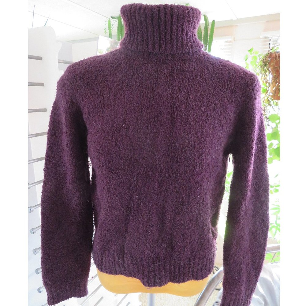 90's cropped mohair turtleneck sweater purple